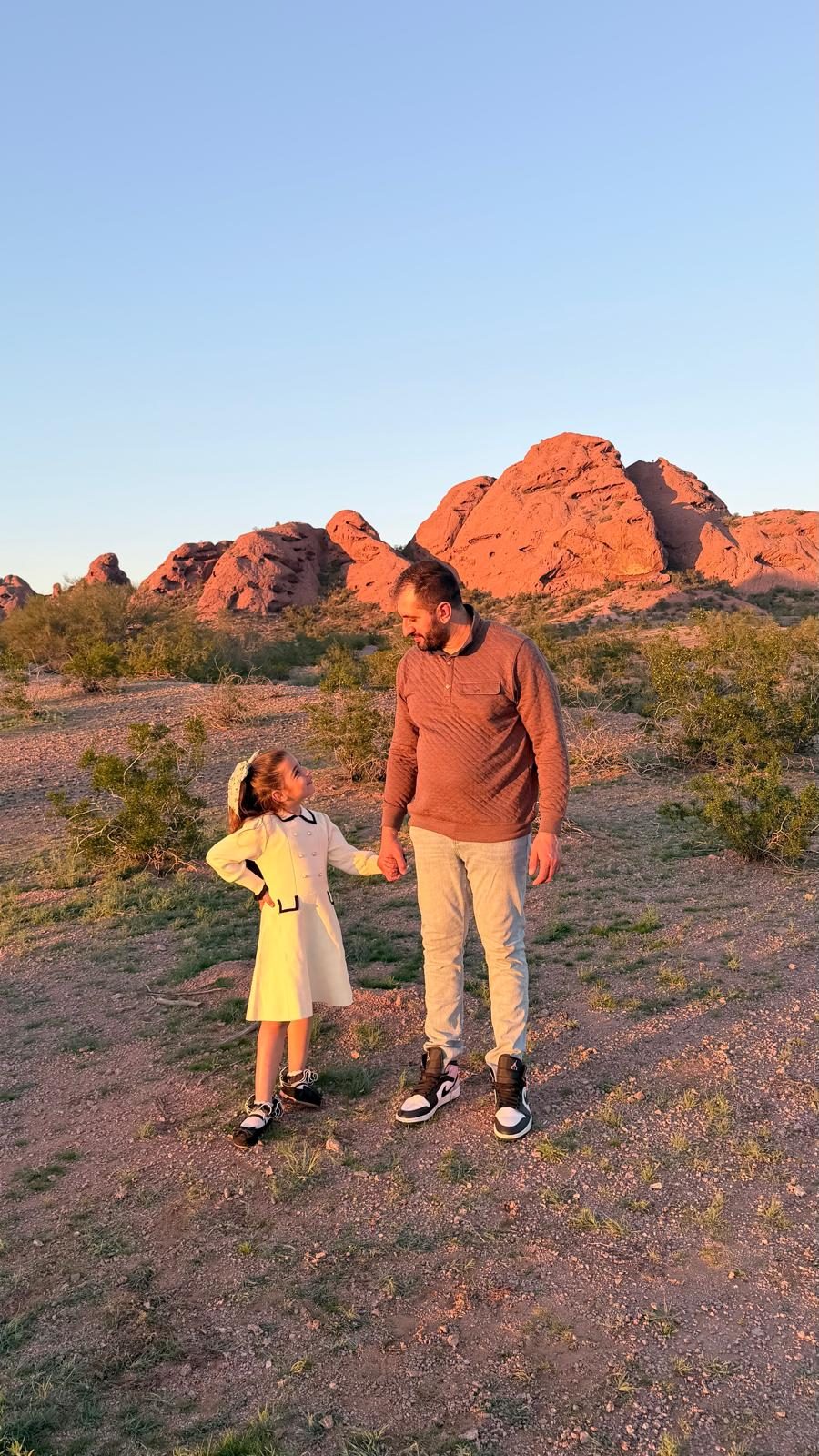 Hass and his daughter Rihana at Papago Park, Phoenix